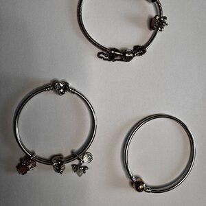 Pandora Silver and Gold Charm Bracelets